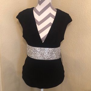 Black and silver top